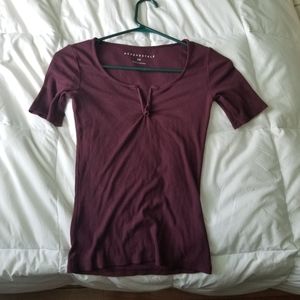 Aeropostale maroon short sleeve